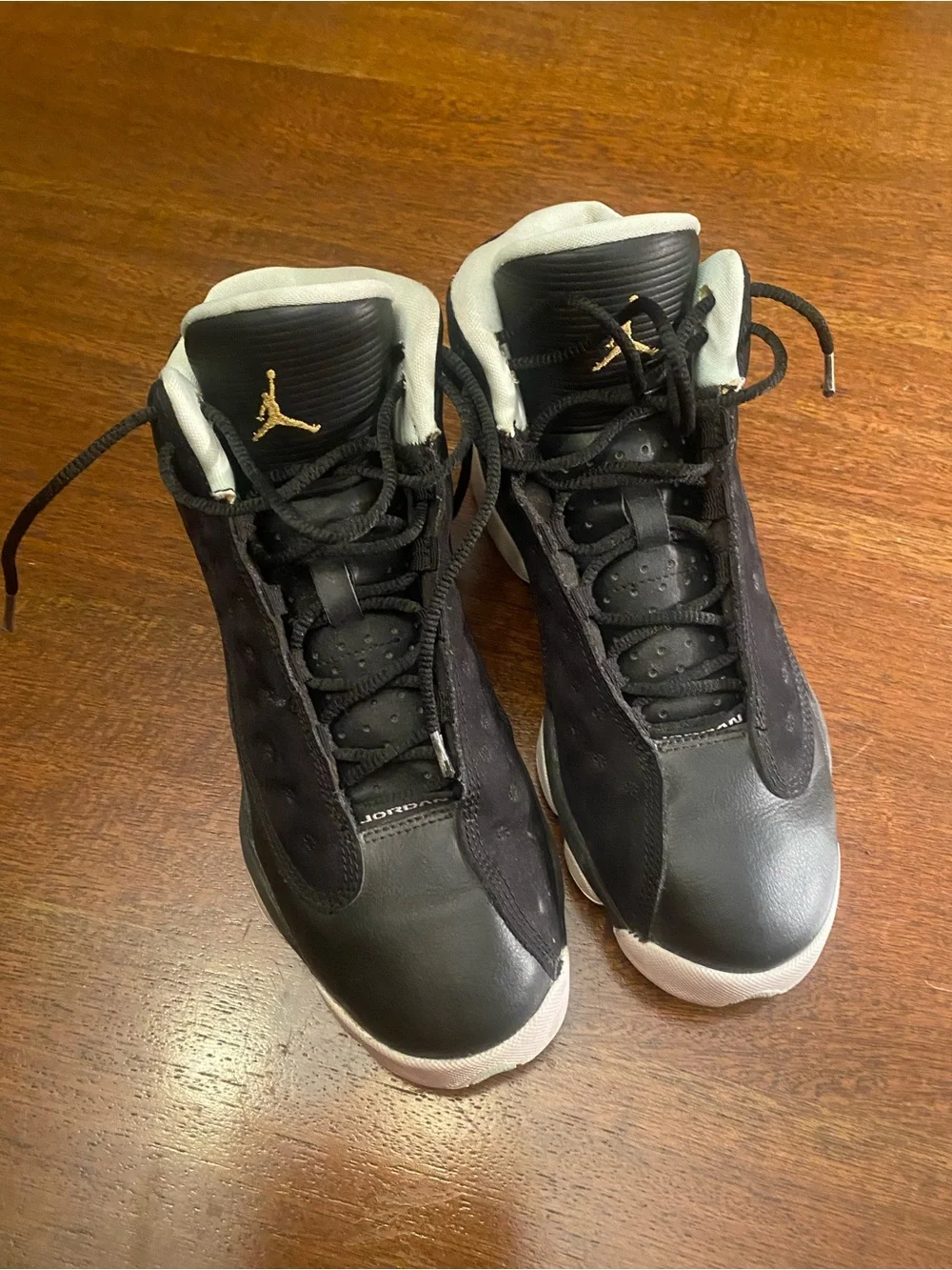 Air Jordan 13 retro black Black and White Retro Basketball Sneakers youth 6.5
